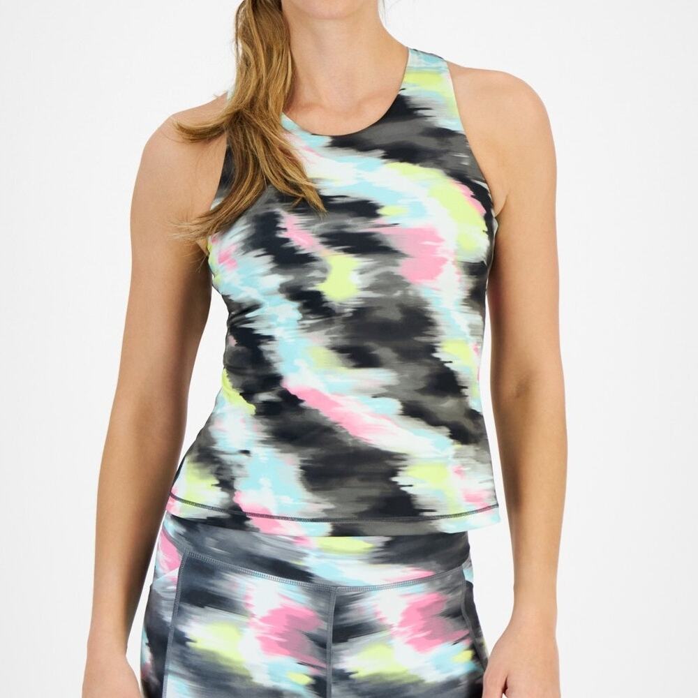 Ideology Women's Printed Shelf-Bra Tank Top grey XS - Picture 2 of 9